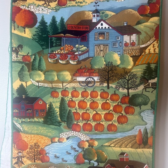 Table Runner Fall Harvest Country Village Thanksgiving Decor 68” x 13” - Picture 3 of 6